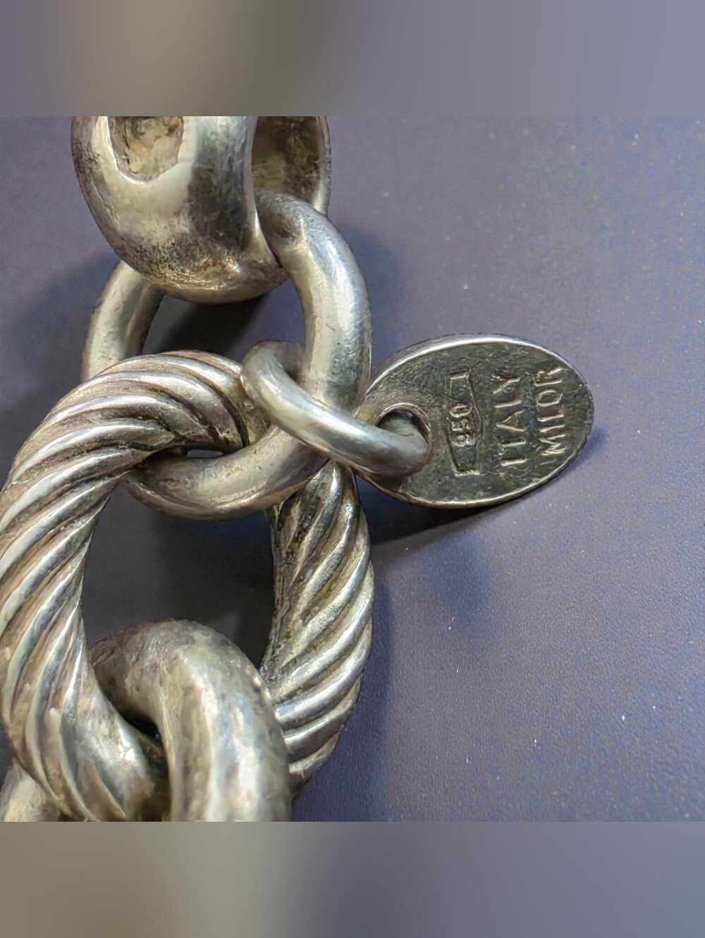 Ultra Fine 950 Silver Milor Italy Large 7 1/2 Inches - Picture 4 of 6